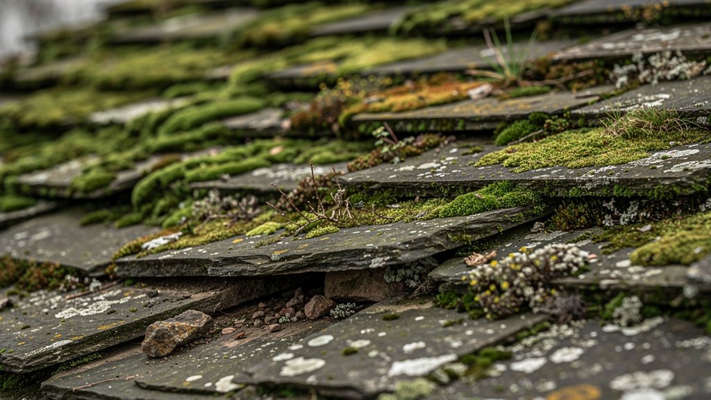Moss and algae on roofs