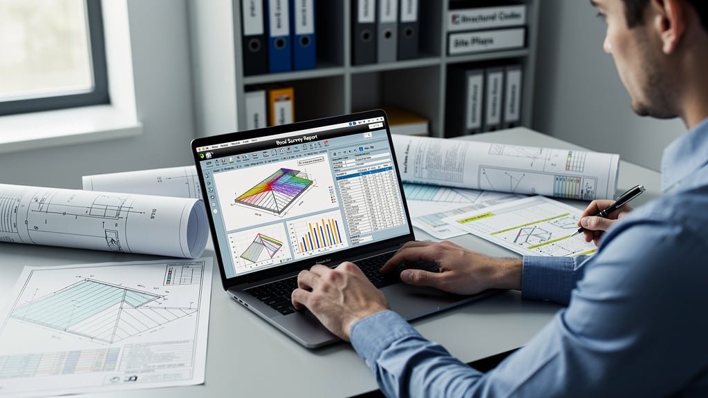 Commercial roof survey report analysis and property management services